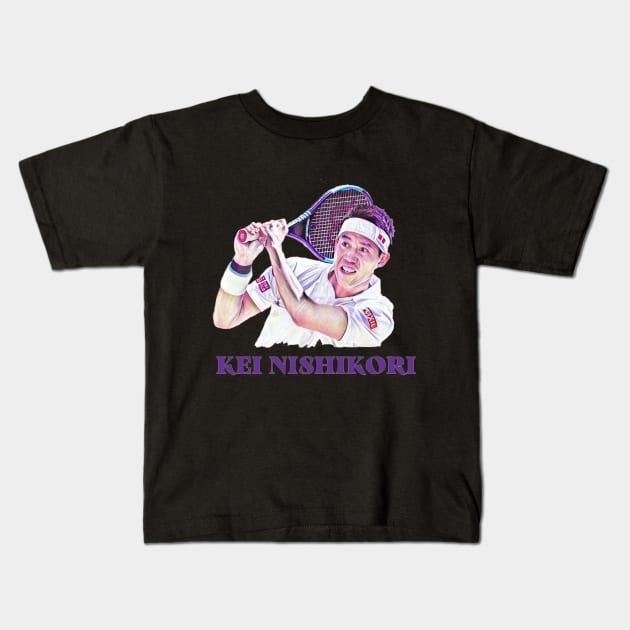 kei nishikori Kids T-Shirt by BorodinaAlen